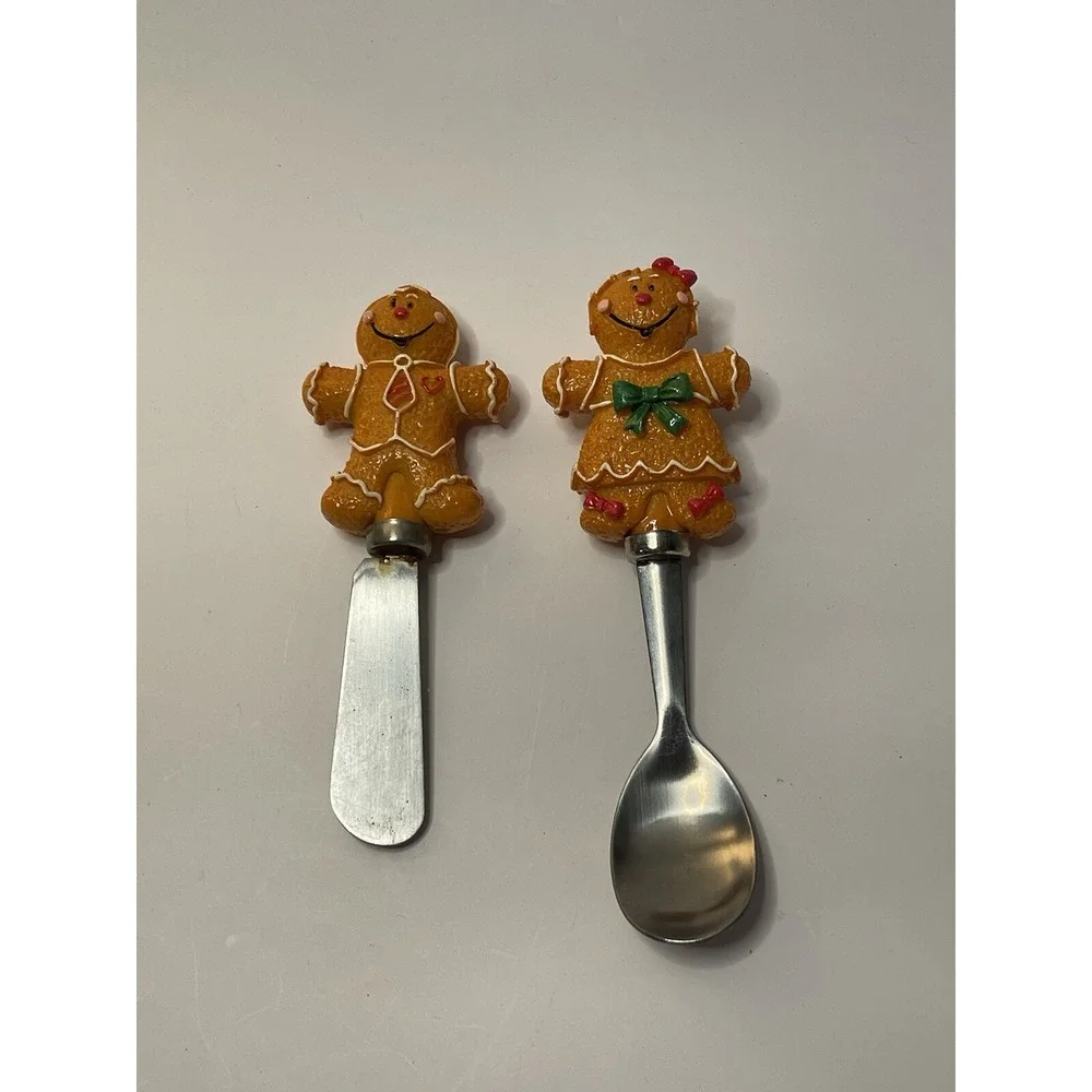 GINGERBREAD‎ BOY & GIRL, Spoon And Spreader Set, HOLIDAY -Christmas